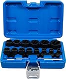 BGS 5269 | Spiral-Profil-Steckschlüssel-Satz/Schraubenausdreher | Antrieb Innenvierkant 12,5 mm (1/2') | SW 8-27 mm | 16-tlg.