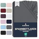 Spannbettlaken 180x200cm - Gebürstete Polyester Mikrofaser 35 cm Tiefe Tasche Spannbetttuch Oeko-TEX Zertifiziert Bettlaken Bettbezug für Boxspringbett Dicke Matratzen (180 x 200 cm - Dunkelgrau)