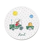 by-marlene Kinderteller Bauernhof mit Namen - personalisiertes Kindergeschirr -Teller aus Melamin