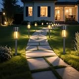 Hqynss Solarleuchten für Garten, 12 Stück Solarlampen für außen IP65 Wasserdichte Gartenbeleuchtung, Solar Gartenleuchten für außen Garten, Balkon, Terrasse, Rasen, Wege (Warmweiß)