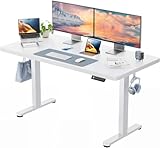 HUANUO Ganze Tischplatte Höhenverstellbarer Schreibtisch 140x80cm mit Bürstenloser Motor,Ergonomischer Steh-Sitz Tisch Stehpult,Einfache Montage Elektrischer Stehschreibtisch für Homeoffice