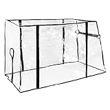 Waggon Regenabdeckung 43x29x20in Falten wasserdichtes PVC Festival Trolley Cover Transparent Wagon Baldachin mit Reißverschlussverschluss für Camping Garden Picknickwagen, Wagon Regenabdeckung