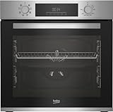 Beko BBSM12340X Einbau-Backofen-Set, zwei autarke Geräte: Induktionskochfeld mit 4 Kochzonen, Backofen mit 8 Heizarten, 72 l Garraum-Volumen, Kindersicherung, Sensortasten, Schwarz/Edelstahl