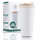 BOHORIA® Premium Edelstahl Kaffee-To-Go-Becher – Isolierbecher – Thermo-Becher – Doppelwandig & Vakuumisoliert - 500 ml – Reise-Becher Kaffee und Tee zum Mitnehmen – Autobecher Travel Mug (Mug White)