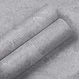 Hode Klebefolie Möbel Grau 30X300cm, Möbelfolie Selbstklebend Betonoptik, Fensterbank Folie Selbstklebende Wasserdicht, Klebefolie für Küche Schrank Tische Tapete