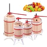 XINZI 6L Obstpresse Fruchtpresse Manuell Weinpresse Saftpresse Maischepresse Mobile Obstmühle Apfelpresse mit Pressnetz und Handkurbel Weinpressen Set für Apfelsaft Beeren Fruchtsäfte Obstweine