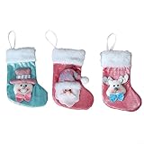 HOHOVYVY Nikolausstrumpf,3 Stück Weihnachtsstrumpf,Nikolausstiefel Zum Befüllen Aufhängen, Nikolaussocke Weihnachtsdekoration Für Kamin, Weihnachtsbaum