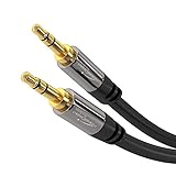 KabelDirekt - Aux Kabel, Audio & Klinkenkabel 3.5mm (Unzerstörbar konstruiert & geeignet für iPhones, iPads, Smartphones, MP3 Player, Tablet PCs, Autos & andere Stereo Geräte) - 5m - schwarz