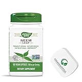 PremiumVital, Nature's Way, Neem Leaf (Niemblätter), 475mg, 100 vegane Kapseln, mit praktischer Pillendose, Laborgeprüft, Glutenfrei, Sojafrei, Vegetarisch