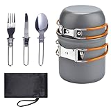 Camping Kochgeschirr Set Aluminium Töpfe Camping Geschirr Set Faltbare Picknick Besteck Set Mini Campingkocher Outdoor Kochgeschirr Für Outdoor Picknick Wandern