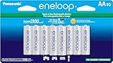Eneloop Panasonic BK-3MCCA10FA AA 2100 Zyklus Ni-MH wiederaufladbare vorgeladene Batterien, 10 Stück