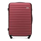 WITTCHEN Koffer – Großer | hartschalen, Material: ABS | hochwertiger und Stabiler | Rot | 96 L | 77x29x52 cm