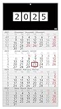 4-Monatskalender 2025 - Perfekt I Wandkalender 4 Monate Einblatt I 30 x 56 cm I mehrsprachig D/GB/F Jahresplaner mit Schieber I Bürokalender - Made in Germany by Geiger-Office