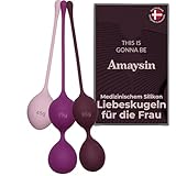 Amaysin Liebeskugeln für die Frau aus Medizinischem Silikon - Liebeskugeln Beckenboden Training Anfänger Set mit 3 Beckenboden Kugeln für Frau - Sexspielzeug Kugeln für Beckenbodentraining - Kegel