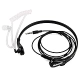 Retevis Kopfhörer mit Kehlkopfmikrofon Headset Ohrhörer Kompatibel mit 1-Pin 3.5mm Samsung HTC LG (Schwarz)