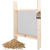 KOTARBAU® Durchwurfsieb 4x4 mm Holz Stahl Gartensieb Erde Kompostsieb Durchwurfsieb Sieb Gartenerde Gartensieb Erdsieb für Garten Sandsieb Gartensieb groß Garten Sieb Kompost Sieb Sand