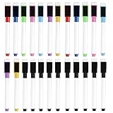 Taicols 24 Stück Whiteboard Marker, mit Magnetisch Dry Erase Marker Stifte, Folienstift Abwischbar, Bunt Schnelltrocknend Feiner Spitze abwischbare stifte für Büro, Schule, Zuhause