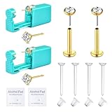 VFUN Ohrloch Stecher Set,Ohrlöcher Selber Stechen Set,Pircingssets Ohr Lippenpiercing Intimpiercing Damen Ohrlochpistole Piercing Nadel Piercing Set