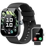 Smartwatch Herren Damen, 1,96'HD Touch Fitnessuhr mit Telefonfunktion, Smart Watch Fitness Tracker mit Pulsmesser Schlafmonitor Schrittzähler, 113+Sportmodi IP68 Wasserdicht Sportuhr für iOS Android