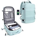 Großer Reiserucksack Damen, Handgepäck Rucksack,Wanderrucksack Wasserdichter Outdoor-Sportrucksack Lässiger Tagesrucksack Schultasche Fit 14 Zoll Laptop mit Ladeanschluss Schuhfach