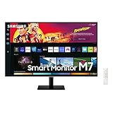 Samsung M7 Smart Monitor S32BM700UP, 32 Zoll, VA-Panel, Bildschirm mit Lautsprechern, 4K UHD-Auflösung, Bildwiederholrate 60 Hz, 3-seitig Fast rahmenloses Design, Schwarz