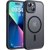 TOCOL für iPhone 13 Hülle für Magsafe, Vollständiger Kameraschutz Stoßfest Kratzfest Transluzente Rückseite Magnetisch Handyhülle für iPhone 13 Case, Schwarz