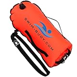 Swim-Buoy.com Swim Buoy - Bleiben Sie sicher im Freiwasser mit Dieser orangefarbenen Badeboje: Eine orangefarbene 28-Liter-Schwimmboje aus PVC für Freiwasserschwimmer & Triathleten.