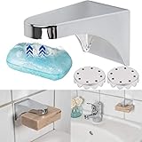 Magnetische Seifenhalterung, 1 Pack, zum Ankleben, Set mit Zwei Seifenplättchen, Seifenhalter bis 150 Gramm Handseifen, Magnethalterung Seife, Magnet Seifenschale für Waschbecken, Dusche, Badewanne