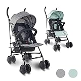 Mobiclinic®, Kinderwagen, Buggy, Elefant, Verstellbare Rückenlehne, Doppeltes Sicherheitssystem, Abnehmbare Räder, Verstellbarer 5-Punkt-Gurt, Leichter Kinderwagen, Grau und schwarz