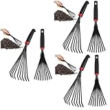 BESPORTBLE 3 Sätze Gartengeräte Heckenschere Blattgreifer Bügel Klein Gartenarbeit Pflanzenpflege Schuhlöffel Werkzeug Gartenrechen Für Rasen Handrechen Für Den Garten Eisen Black 2 Stück * 3