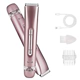 HAHTSST Elektrorasierer Damen - 2 in 1 Lady Shaver & Bikini Trimmer, IPX7 Wasserdicht Wiederaufladbar mit USB-C, Nass/Trocken Elektrischer Rasierer für Beine, Körper, Bikini & Gesichtshaarentfernung