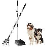 Bamda Hundekotschaufel, Teleskopische Schaufel für Hundekot mit Verstellbarem Langem Griff, Kotschaufel aus Metall für Große Mittelgroße Kleine Hunde, Rasen Gras Schmutz Kies (2er Pack)