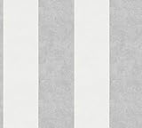 A.S. Création Vliestapete Memory Tapete mit Blockstreifen 10,05 m x 0,53 m creme grau weiß Made in Germany 329902 32990-2