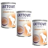 Kattovit Urinary Drink mit Huhn | 3er Pack | 3 x 135ml | Ergänzungsfuttermittel für Katzen mit Struvitsteinrezidiven | Kann zur höheren Flüssigkeitsaufnahme beitragen