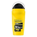 L'Oréal Men Expert Deo für Männer, Effektiver Sport Deoroller ohne Alkohol, Trockenschutz für bis zu 96 Stunden Frische, Invincible Sport, 50 ml