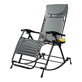 genialo Variabler-Schaukelstuhl, wandelbarer Schaukel- & Liegestuhl für Garten, Terrasse, Balkon, Relaxliege, Gartenliege verstellbar zu Gartenstuhl, Hochlehner, platzsparend, zusammenklappbar