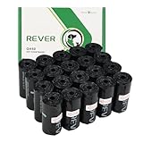 REVER GH50, 300 Stück Hundekotbeutel, Extra Stark Kotbeutel für Hunde, Parfümfrei, 33 x 23 cm, Schwarz (20 Rollen, 15 pro Rolle)