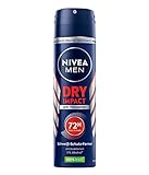 NIVEA MEN Dry Impact Deo Spray (150 ml), Anti-Transpirant für ein trockenes Hautgefühl, mit 72h Schutz und Dual-Active-Formel