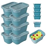 Mypicompany Frischhaltedosen mit Deckel –8 teiliges Set (je 750 ml), BPA-frei, Luftdicht, Stapelbar. Mikrowellen & Spülmaschinengeeignet. Pastellblau Gefrierdosen. Dosen mit Deckel für Lebensmittel