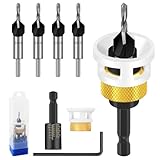 6pcs Kegelsenker Bohrer Set, bohrer mit senker Praktischen Senker Holzbohrer Mit 1/4' Hex Schaft,Aus Hss-M2 FüR Werkstatt Holzverarbeitung Grundausstattung