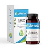 Rhodiola Rosea Rosenwurz 210 mg Hochdoisert, 100 Kapseln = 100 Tage – Mit Vitamin B6 - Unterstützt Nervensystem, Reduziert Müdigkeit, Adaptogene Eigenschaften von BIOHERBA