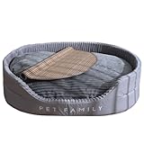 WHYATT Kuschelbett Hund, Maschinenwaschbares Welpenbett mit Rutschfester Unterseite, Weiches Schlafendes Haustierbett, Langlebig (Color : Gray, Size : M)