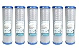 6x Trinkwasserladen 10' Aktivkohle Filter für Umkehrosmose, Kokos Filterkartusche, Trink- u. Brunnenwasser & Geschmacks- u. Geruchsneutralisierung