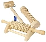 Lantelme Holz Massageroller Set 3 tlg. Massage Wellness Rollen Roller Fuß Hand Körper 4802