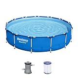 Bestway Steel Pro Frame Pool-Set mit Filterpumpe Ø 396 x 84 cm, blau, rund