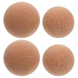 NOLITOY 4 Stück Korkmassagebälle 60/70Mm – Tiefengewebsmassage Triggerpunkttherapie Tragbare Yoga Massagerolle für Rücken Füße und Muskelentspannung