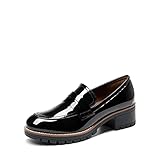 DREAM PAIRS Damen Klassische Loafer Bequeme Mokassins Slippers Business-Schuhe mit Dicker Sohle für Damen,Size 38.5,SCHWARZ-PAT,SDLS2319W