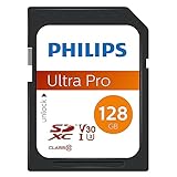 Philips Ultra Pro SDXC Card 128 GB UHS-I U3, Lesegeschwindigkeit bis zu 100 MB/s, V30, Speicherkarte für Kameras, Tablet, PC, Card Reader, 4K UHD Video