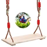 Schaukelsitz aus Holz,Holz Schaukelsitz Erwachsene,Garten Brettschaukel,Schaukel für Kinder und Erwachsene,mit Verstellbarer Seillänge,maximale Belastung 150 kg,fürOutdoor & Indoor