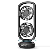 DR.PREPARE Tischventilator Klein Turmventilator 40cm Ventilator mit 3 Stufen, 105° Oszillation, 3 Timer Table Fan Tragbarer Ventilator für Schlafzimmer Büro Küchen
